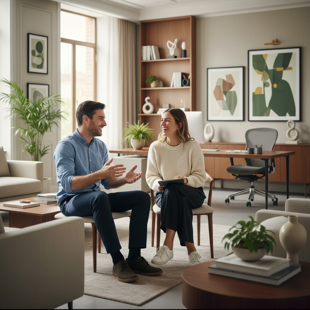 deux professionnel plus relax environnement de bureau